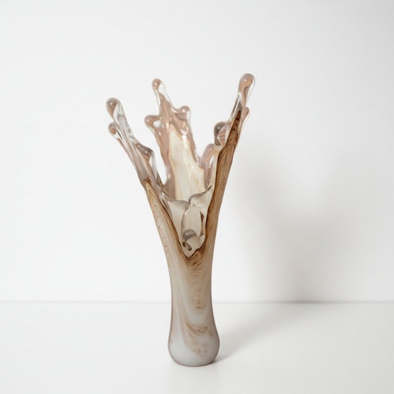 Image 1 of Vintage Heavy Studio Art Glass Vase – KIRCH, Ukraine