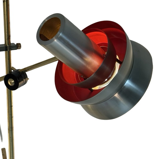 Image 1 of Carl Thore - Floor lamp - Double armed - Natural stone base, brass uprights - ca. 1970’s - Denmark