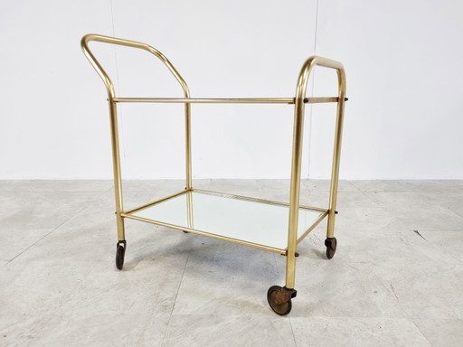 Chariot à boissons en laiton, 1960
