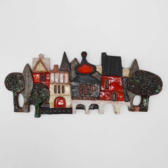Image 1 of Ceramic Wall Plaquette by the Belgian Artist Elisabeth Vandeweghe for Amphora, 1960s