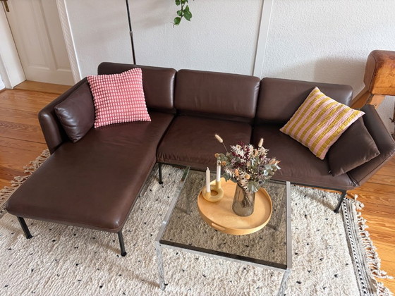 Image 1 of Brühl Roro Medium 3-Seater Leather Pearl Dark-Brown