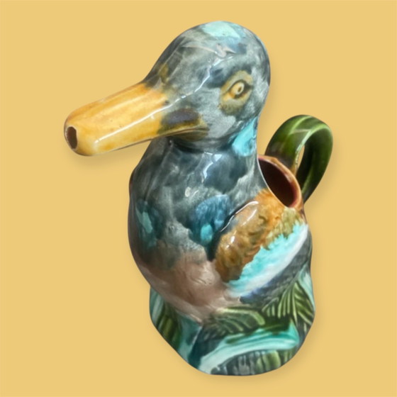 Français Majolique Canard Carafe Frie Onnaing France Art Nouveau – Verres et carafes, Ceramic (photo 5 of 5)