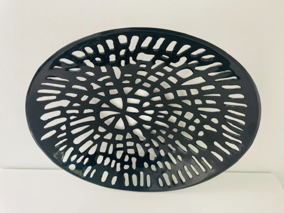 Image 1 of Graphic design bowl made of black coated steel