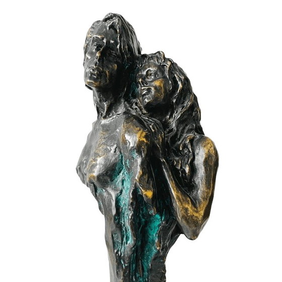 Image 1 of Vintage André Paor bronze sculpture bronze L'amour de Margo 41 cm 1990s