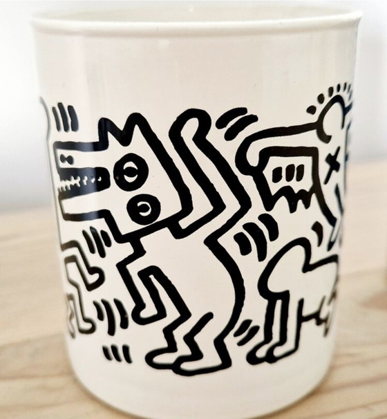Image 1 of Macetas Paire Keith Haring - Verre opalin 