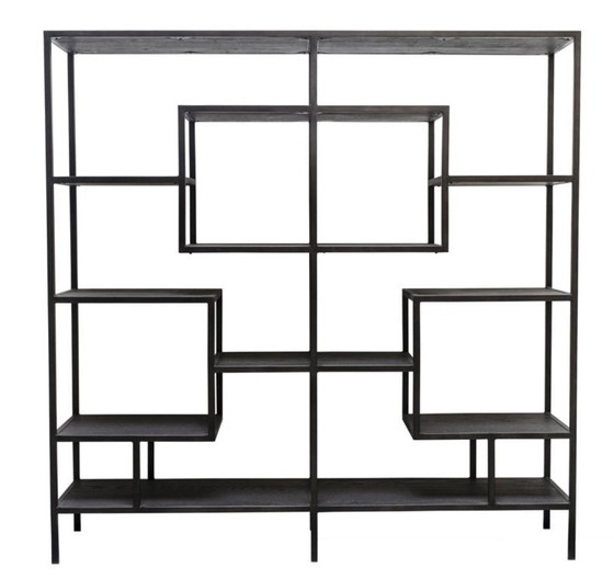 Image 1 of Casa Padrino Designer Shelf Cabinet Black 160 x 40 x H. 160 cm - luxe woonkamermeubels