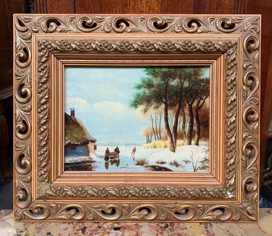Table "Winter skating". – Paintings & Drawings, Wood (photo 2 of 6)