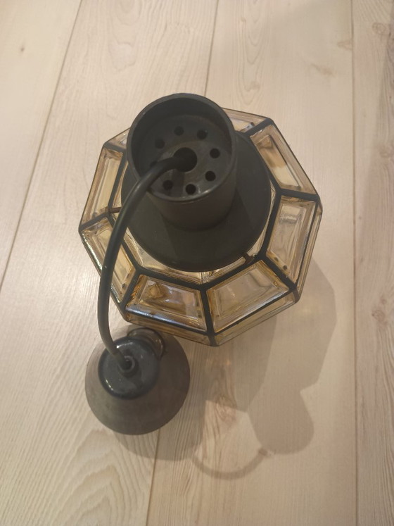 Designer Pendant Lamp Glashütte Limburg Amber Color Incl. Original Shade (photo 6 of 6)