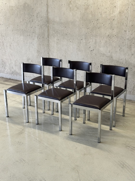 Image 1 of Set/6 sedie da pranzo vintage di design italiano Cidue