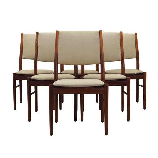 Ensemble de six chaises en acajou, design danois, années 1970, fabricant : Skovby Møbelfabrik