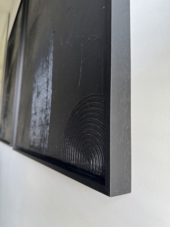 Set di 2 quadri neri – cornice inclusa (60x80 cm) – Decorazioni murali, Canvas, Wood (photo 5 of 7)