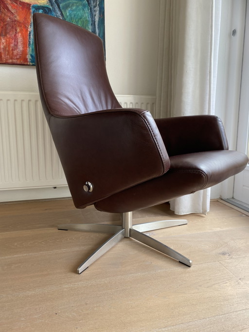 Poltrona reclinabile in pelle Gealux come nuova. Girevole e con cerniere. – draaistoelen, Leather, rvs (photo 2 of 3)