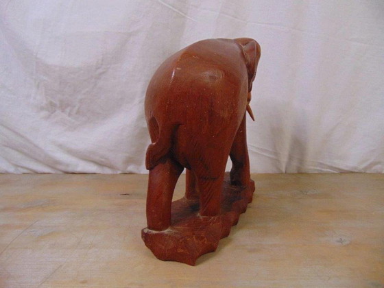 Image 1 of Éléphant en bois vintage de Thaïlande, 1970