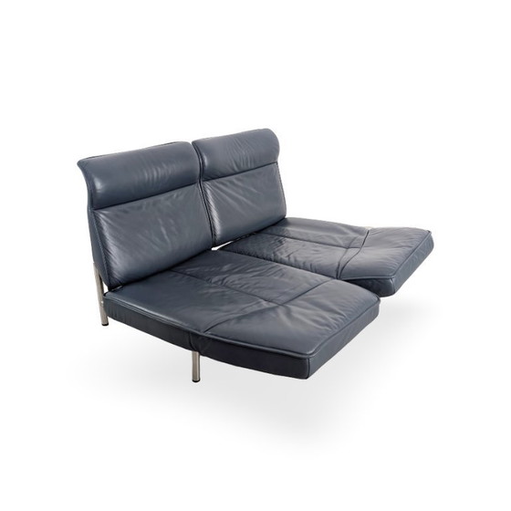 Image 1 of Divano Midcentury De Sede Ds 450 in pelle nero e blu