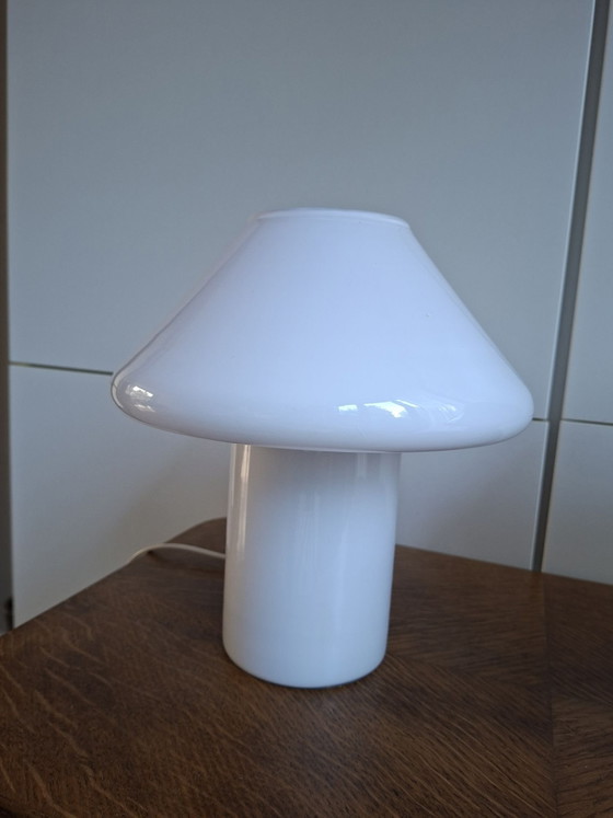 2x Lampada Fungo, bianca, anni '80 - Vetro Bianco – Lampade da tavolo (photo 5 of 11)