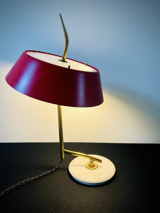 Image 1 of Stilux  - Oscar Torlasco - Marble & Brass Tafellamp - Italië 1950S