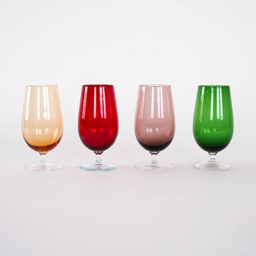 Set kleurrijke glazen, Italiaans design, jaren 70, gemaakt in Italië.