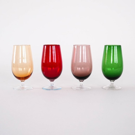 Image 1 of Set kleurrijke glazen, Italiaans design, jaren 70, gemaakt in Italië.