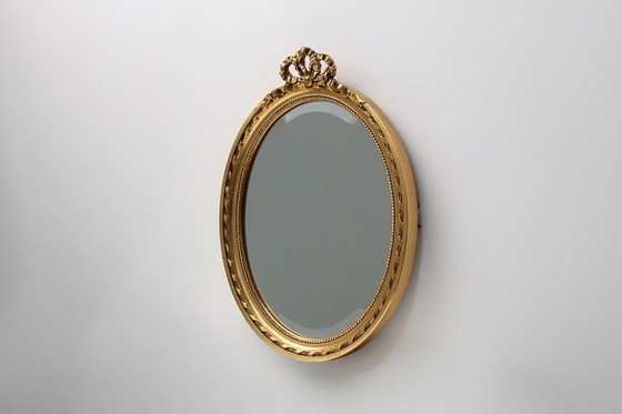 Image 1 of Dutch Wood with Beveled Louis-Philippe Style Mirror labeled Pieterman, 1950s