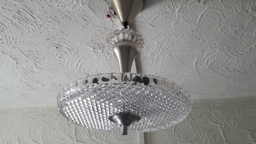 Art Deco style pendant lamp glass with crown