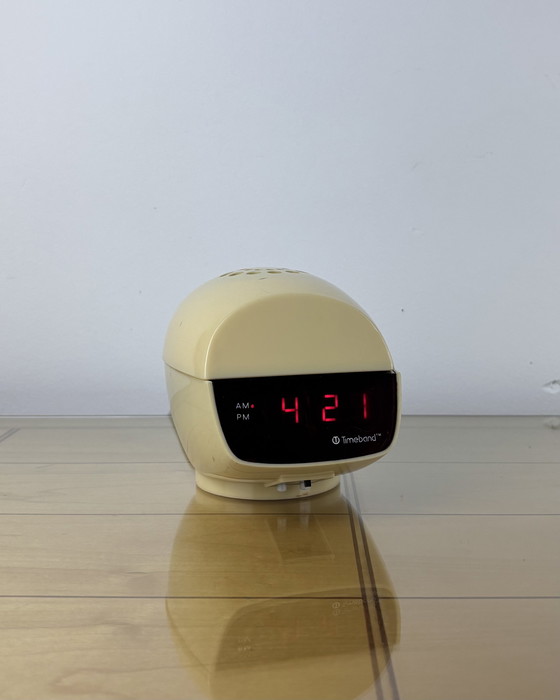 Image 1 of Lamp Table + Clock Timeband C-590 Timeco Vintage Clock - Lamp 1970s Bedside Lamp 70s Digital Alarm Clock Mid Century Space Age