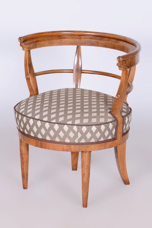 Restored Biedermeier Armchair, Cherry Tree, Upholstery, Austria, 1820s – fauteuils, Textile, Wood
