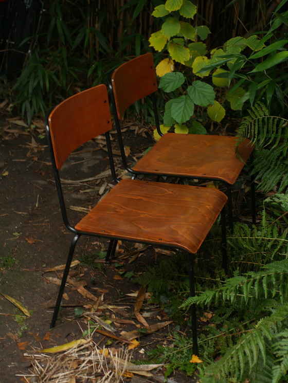 Image 1 of 2X Vintage Dutch School Chairs