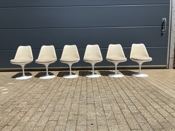 Image 1 of Tavolo ovale Knoll Tulip originale e 6 sedie Knoll Tulip in ottime condizioni!