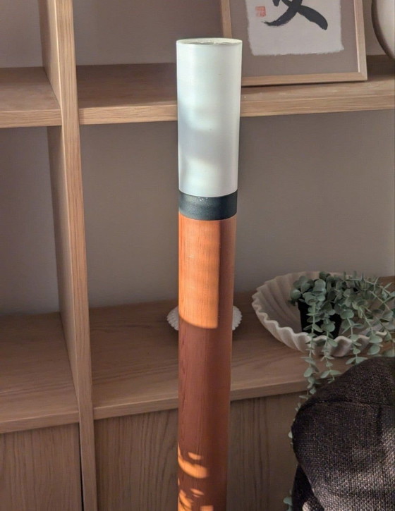 Lampada vintage in legno mid-century Massive forma particolare – Lampade da terra, Vetro, Metallo (photo 6 of 8)