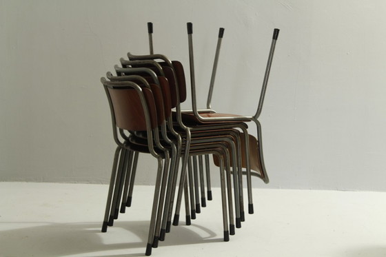 Image 1 of Chaises modèle 106 de W. H. Gispen pour Delft, années 1950, lot de 6