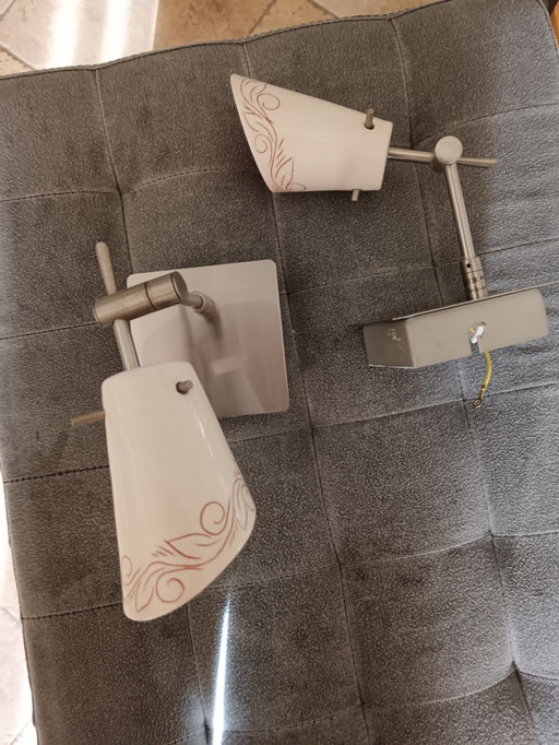 2 appliques murales artisanales en céramique et métal par G Deidda