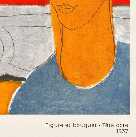 Image 1 of Figura y ramo (cabeza ocre) - Henri Matisse 1937 - Póster 70 × 100 cm