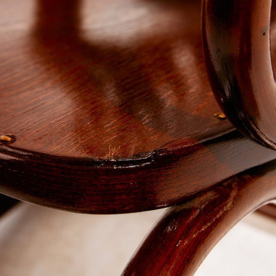 Image 1 of MK8961 Sedia a dondolo in faggio restaurata di Gustav Siegel per Jacob & Josef Kohn