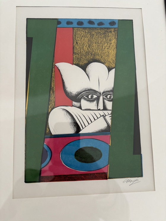 Litografia a colori originale firmata Christoph Meckel 1935-2020 – Litografie e stampe, Paper (photo 4 of 5)