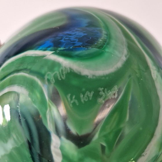 Image 1 of Jarrón de cristal con forma de bola de Mdina, años 60 y 70, con forma de espiral