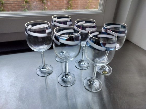 Set 6 Wijnglazen - Boheems Kristal - Puntgaaf – Glazen & Karaffen, Glass, Crystal (photo 5 of 5)