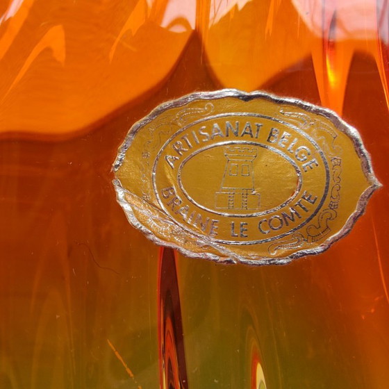 Image 1 of Cestino vintage in vetro arancione in stile Murano. Vetro