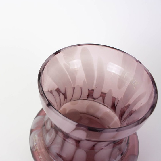 Vaso in vetro artistico ametista portoghese anni '60, Vasi, Viola, Design (foto 11 di 15)