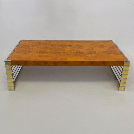 Table basse vintage en loupe de bois, style italien des années 70, milieu du siècle – Tables basses, Wood (photo 5 of 5)