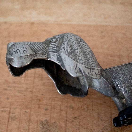 Image 1 of Vintage metal ashtray in the shape of a dachshund/dog