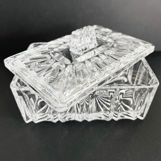 Image 1 of Antique French jewelry box cut crystal cigarette case 1900's