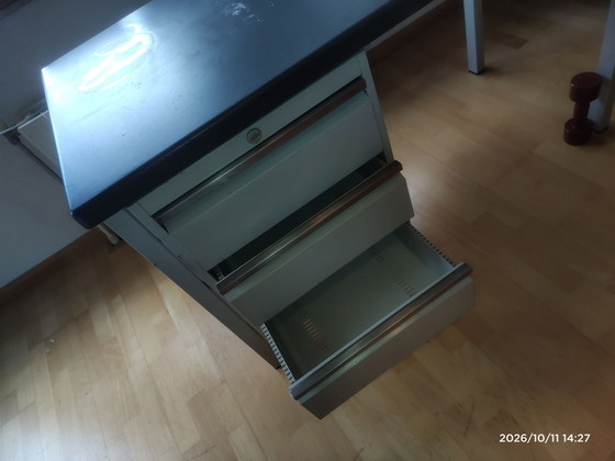 Industrial steel Vintage Oda (Ahrend) Desk, Metal, Black (photo 3 of 5)