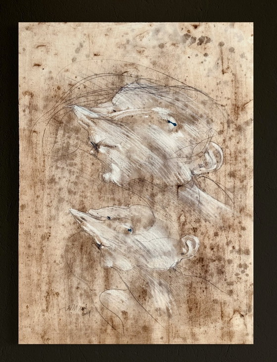 Image 1 of Robert Detheux surrealistisches Gemälde "L'indélicatesse" von 2004