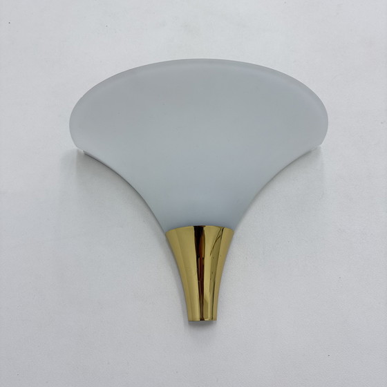 Image 1 of Limburg Glashütte Brass and Glass Wall Lamp Sconce, 1970s