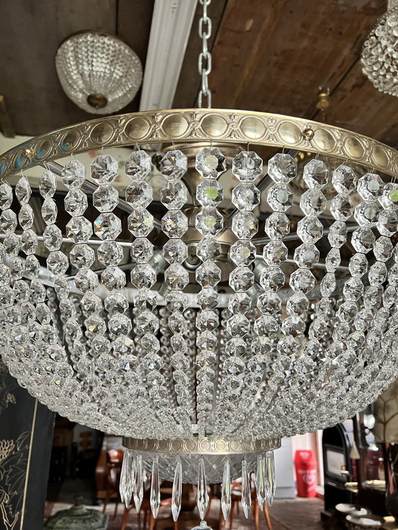 Image 1 of Huge large antique crystal chandelier Plafoniere