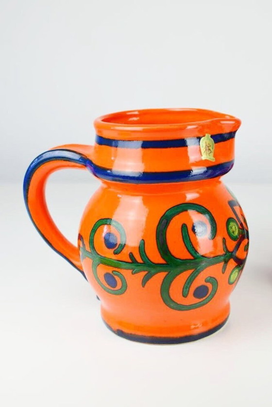 Image 1 of Ulmer Keramik West Germany karaf met bekers