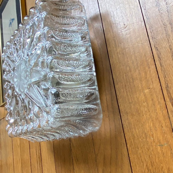 Image 1 of Vintage wall sconce in antique glass, square ceiling light, 23 cm