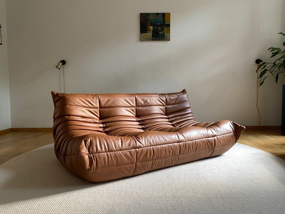 Image 1 of Ligne Roset - Togo - 3 places - Cuir brun cognac