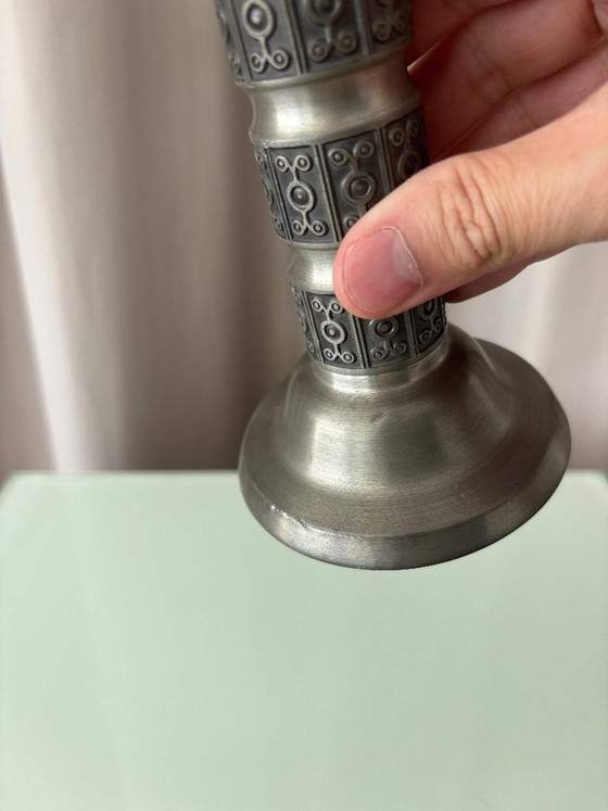 Vintage Haugrud Noorwegen tinnen kandelaar – Haugrud Norway, Kandelaars en kaarsen, Metal (photo 7 of 7)