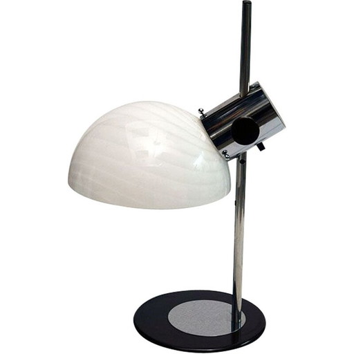 Vintage glass and metal table lamp by Zonca, 1970